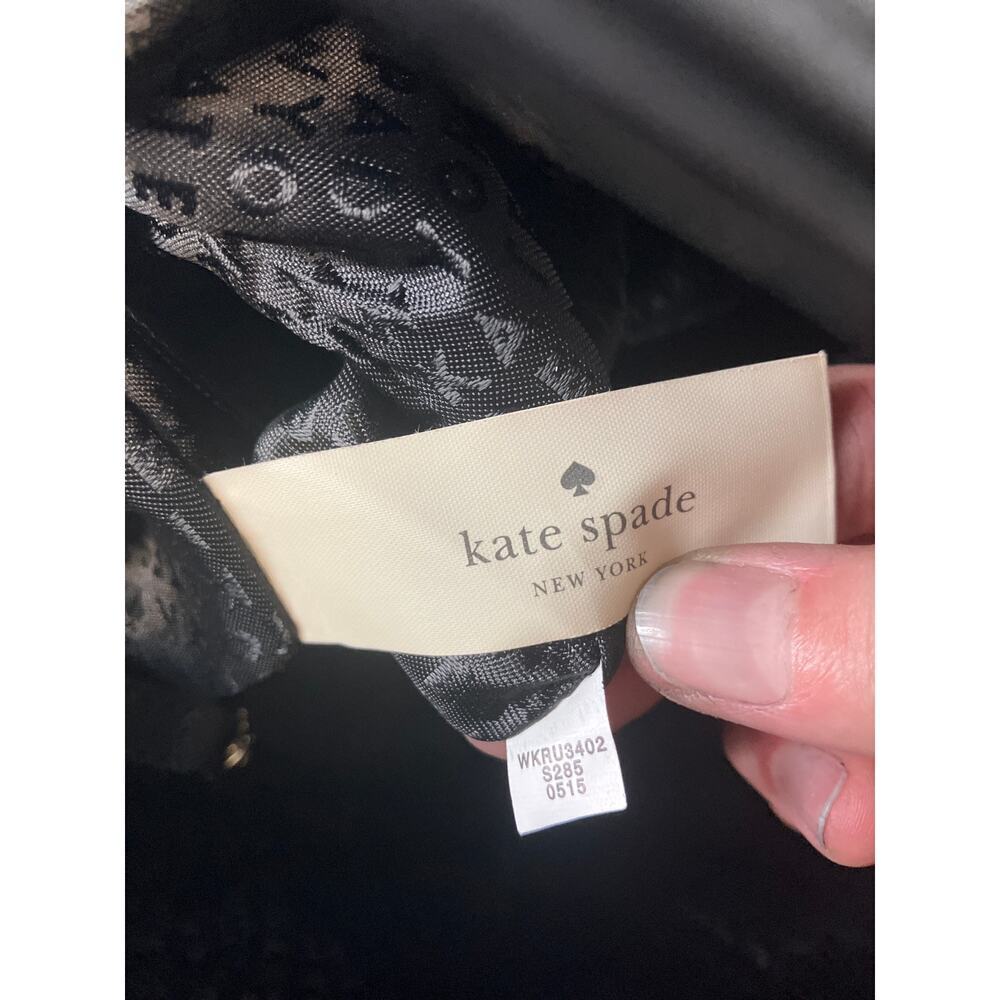 KATE SPADE MEDIUM BLACK SAFFIANO LEATHER AND VELVET HANDBAG - Picture 15 of 16